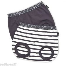 Bonds Babytail Nappy Cover Dark Grey/with stripe - Size 0 at